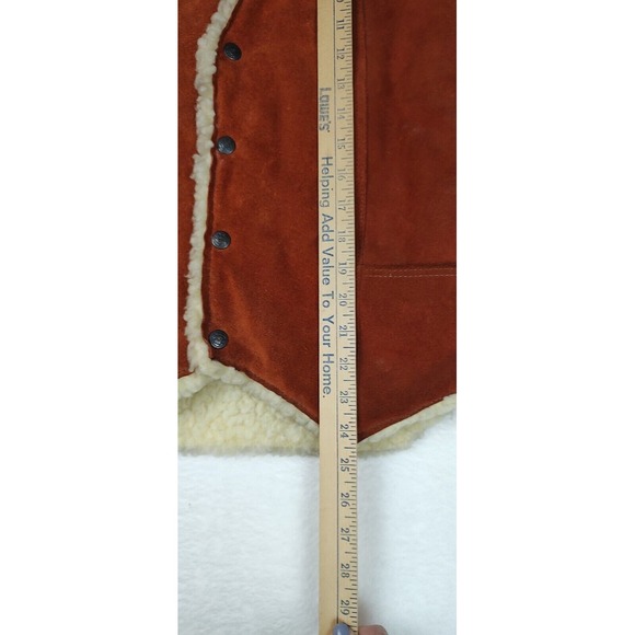 Dee Cee Brand Western Vest Suede Sherpa Lined Sleeveless Jacket Large - Picture 6 of 8